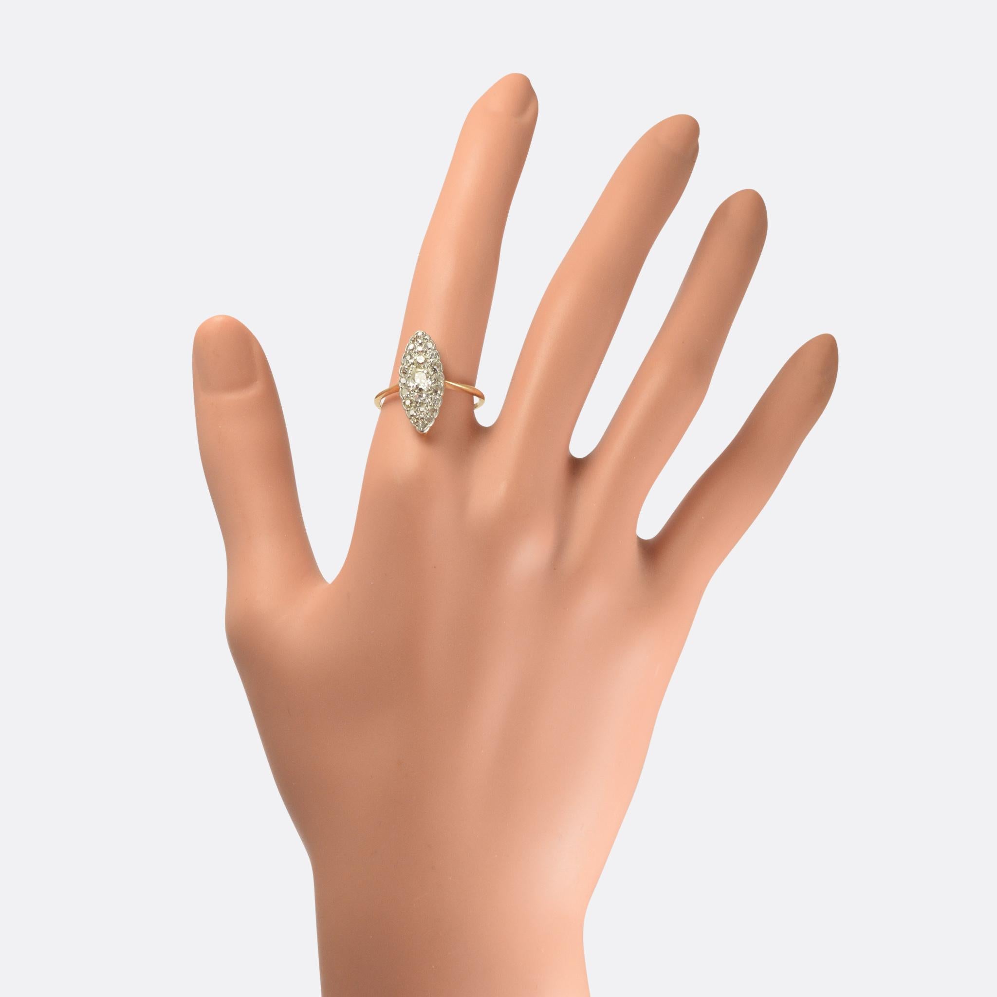 Women's Antique Edwardian OMC Diamond Marquise Ring