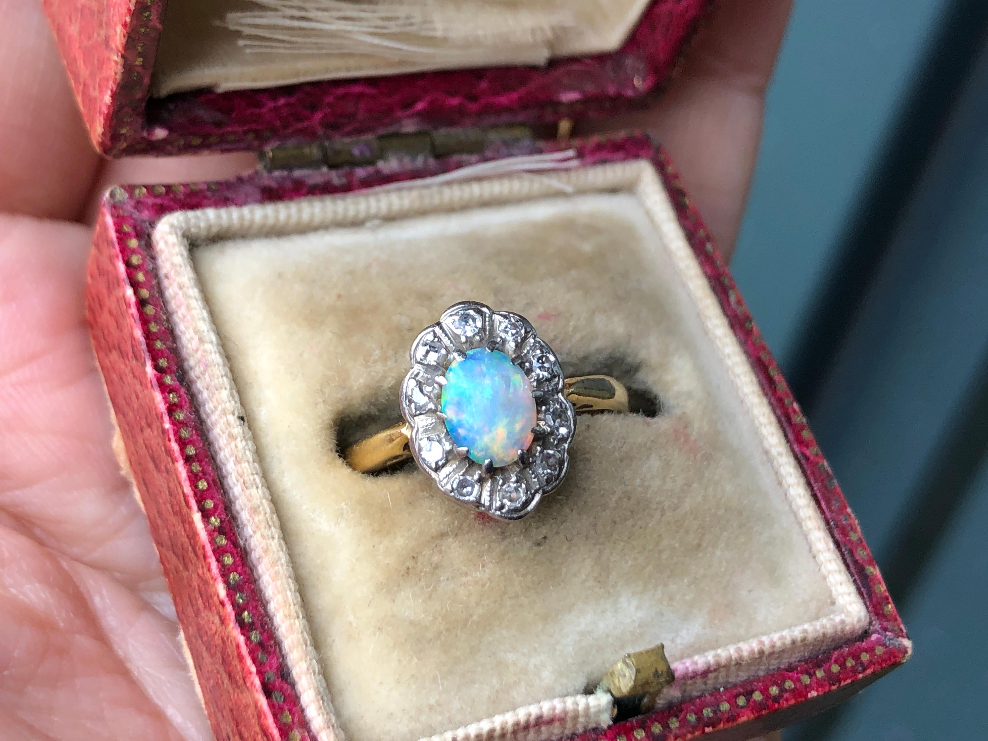 victorian opal and diamond ring