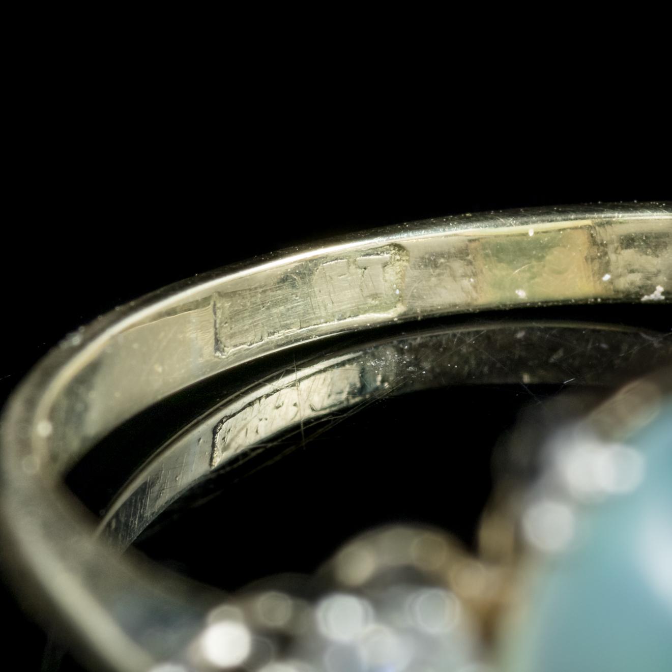 Women's Antique Edwardian Opal Diamond Ring 18 Carat Gold, circa 1910 For Sale