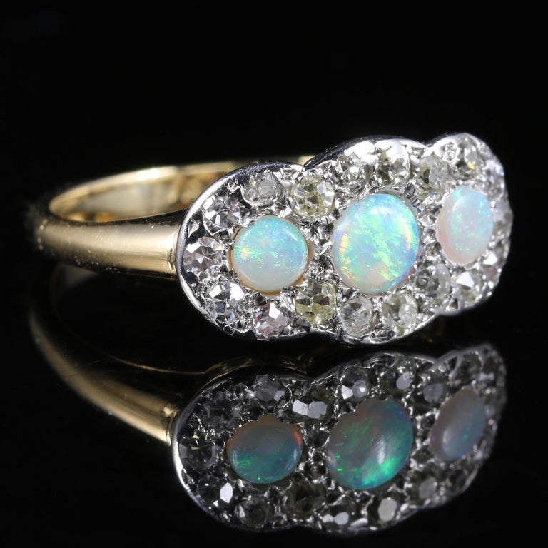edwardian opal and diamond ring