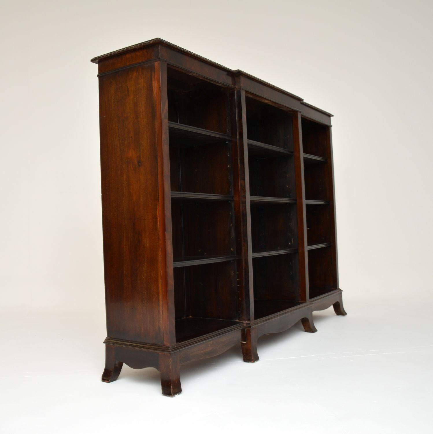 20th Century Antique Edwardian Open Bookcase For Sale