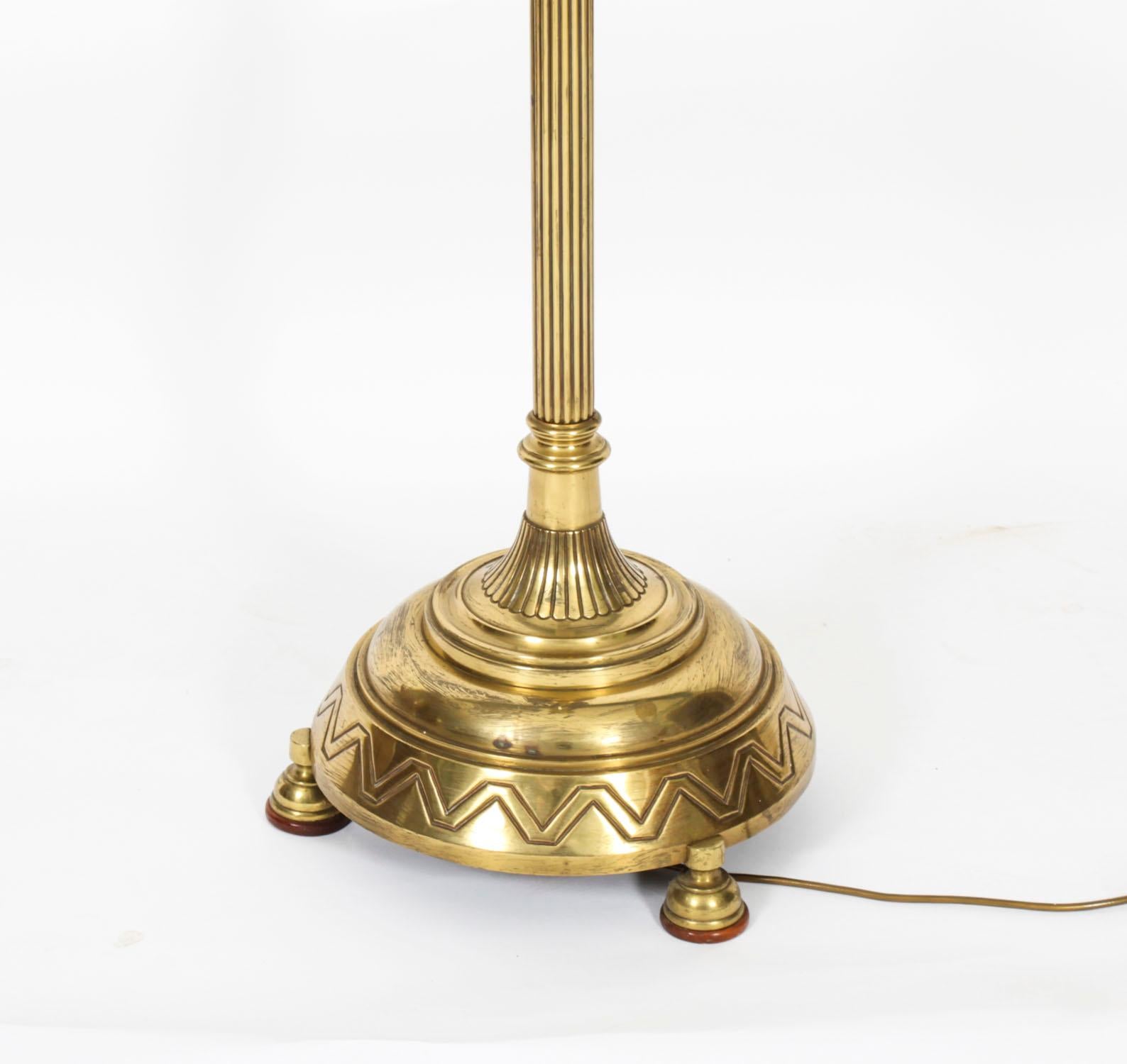 Ancienne lampe à huile standard en bronze doré d'époque édouardienne 19ème siècle Bon état - En vente à London, GB