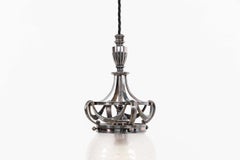 Antique Edwardian Ornate F&C Osler Teardrop Cut Glass Light Pendant Lamp, C.1910