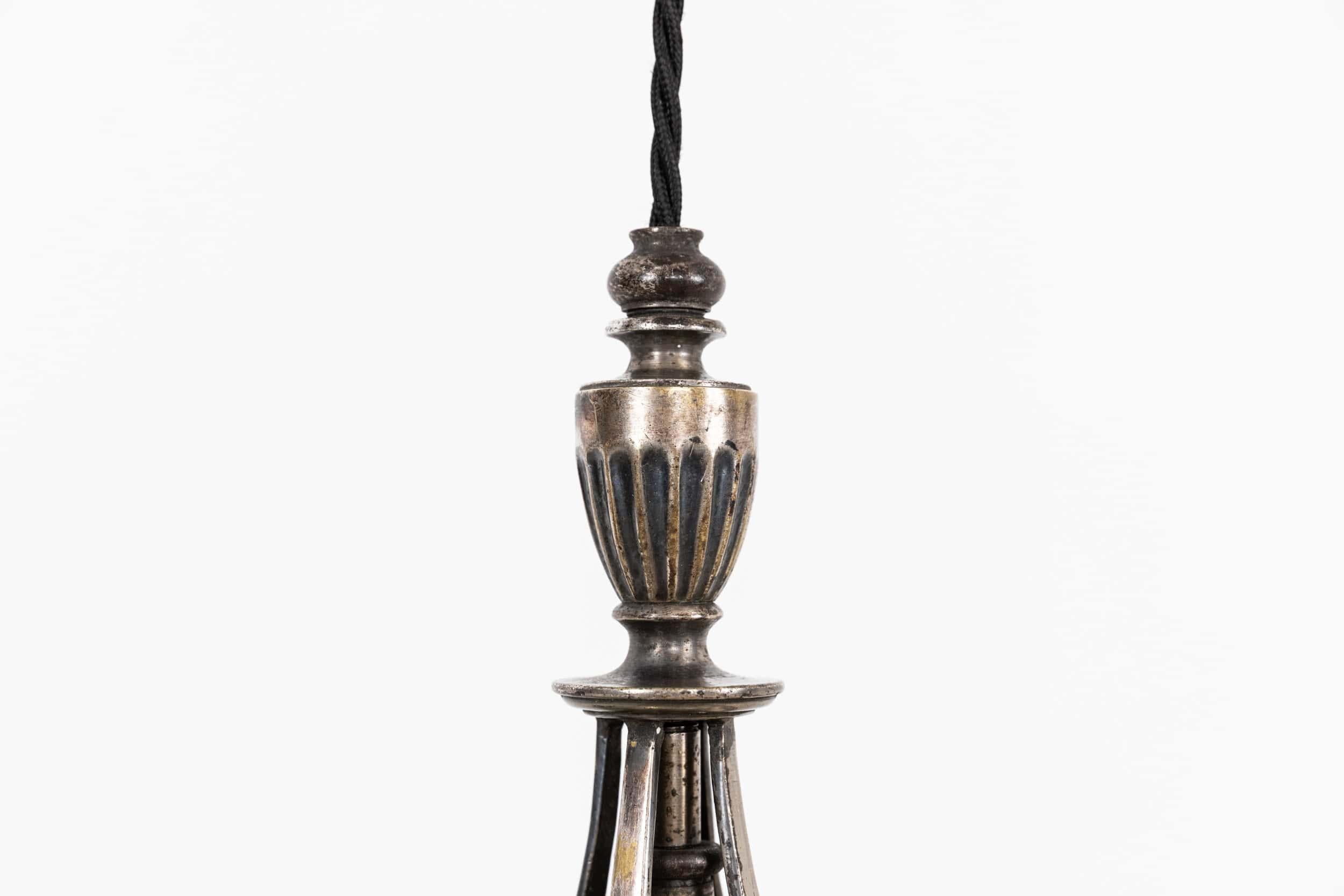 Art Nouveau Antica lampada a sospensione ornata F&C Osler a goccia in vetro tagliato, C.C. 1910 in vendita