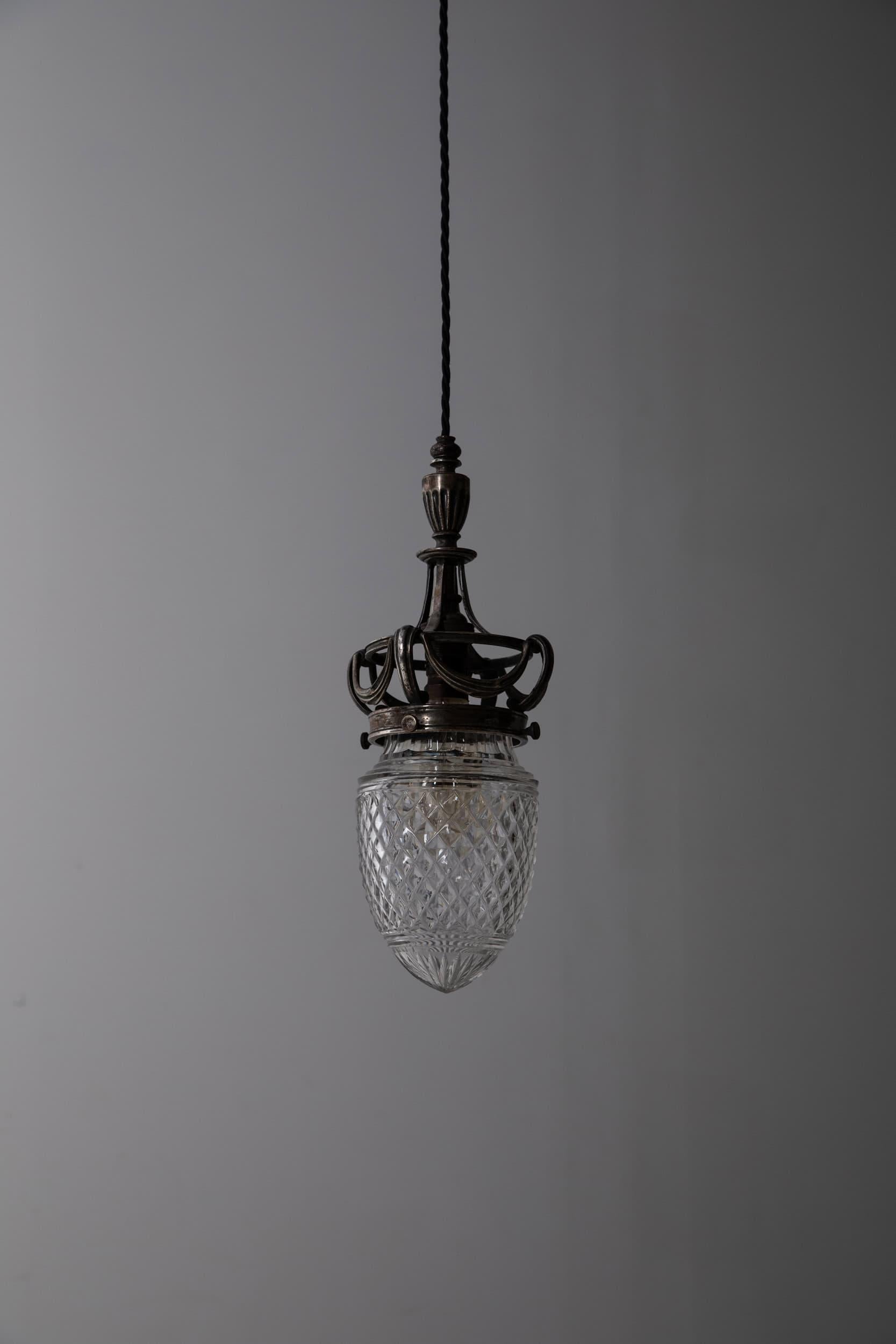 Antica lampada a sospensione ornata F&C Osler a goccia in vetro tagliato, C.C. 1910 In condizioni discrete in vendita a London, GB