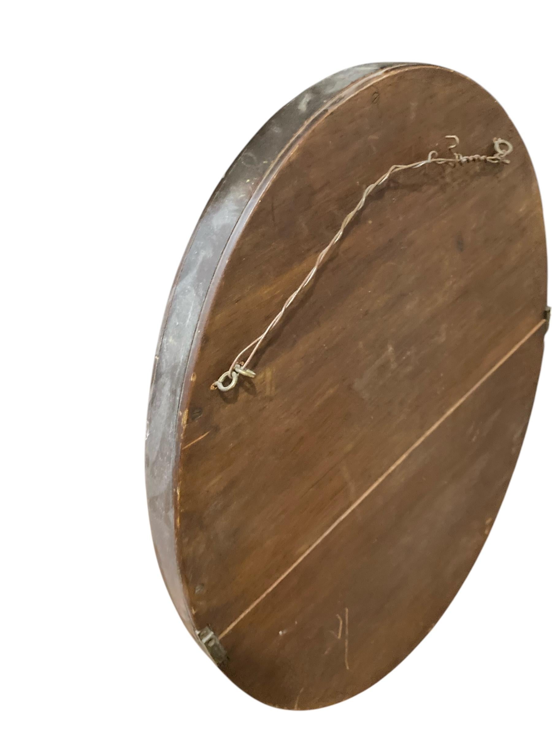 Mogano Antique Mirror ovale edoardiano con cornice in mogano in vendita