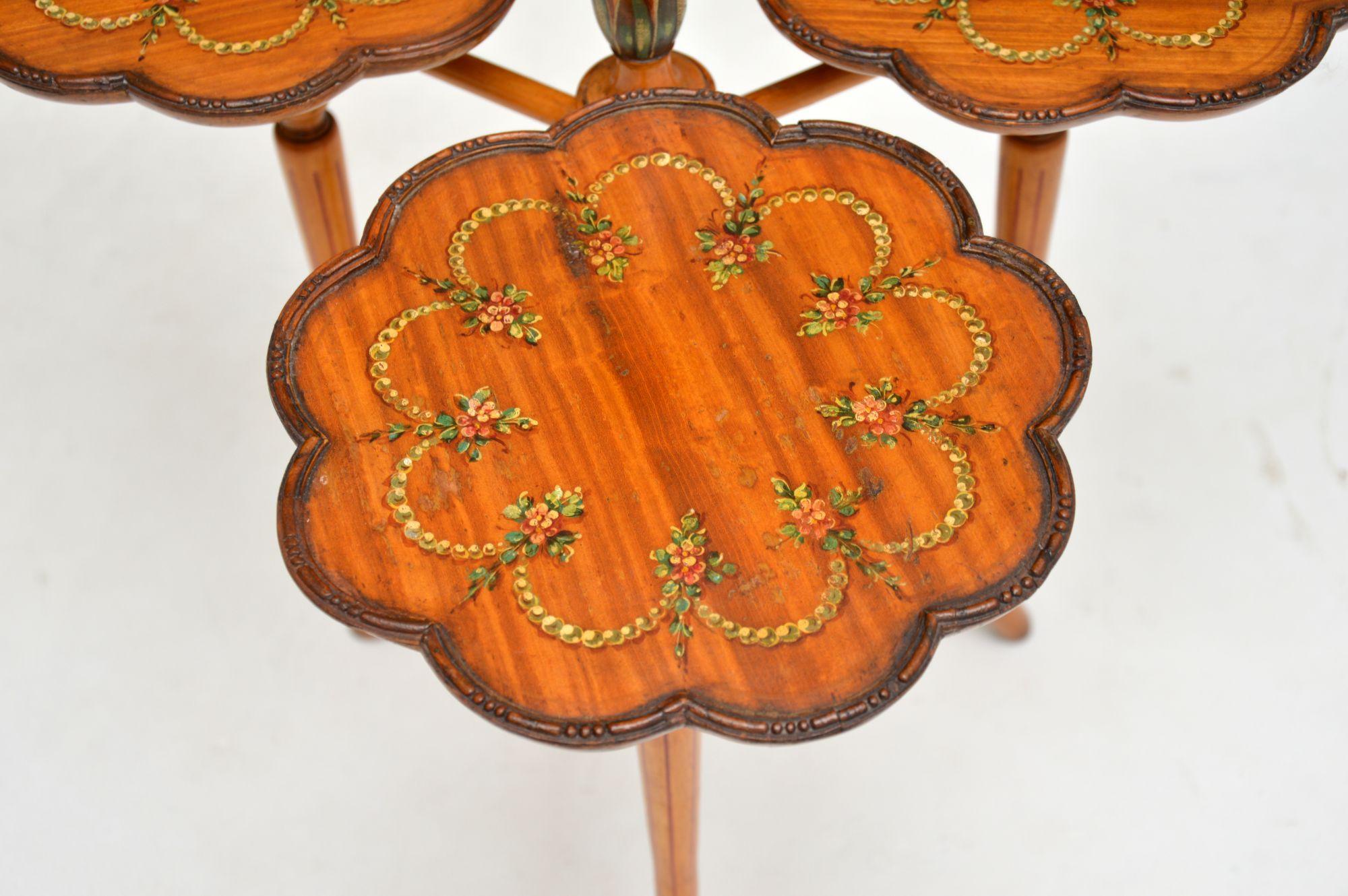 Antique Edwardian Painted Satinwood Cake Stand For Sale 2