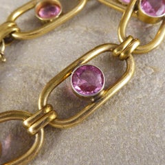 Antique Edwardian Panel Paste Bracelet in Rolled Gold