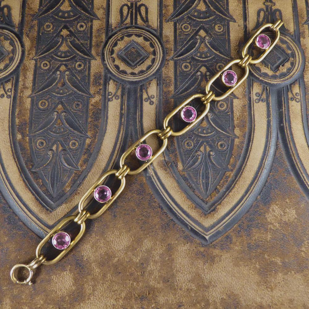 Antique Edwardian Panel Paste Bracelet in Rolled Gold 1