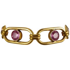 Antique Edwardian Panel Paste Bracelet in Rolled Gold