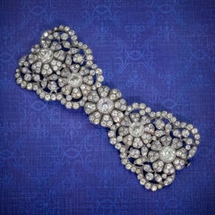 Antique Edwardian Paste Bow Brooch Silver, circa 1905 Boxed