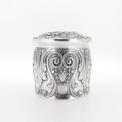 Antike Edwardian Periode Tiffany Sterling Silber Repousse bedeckt Dresser Box