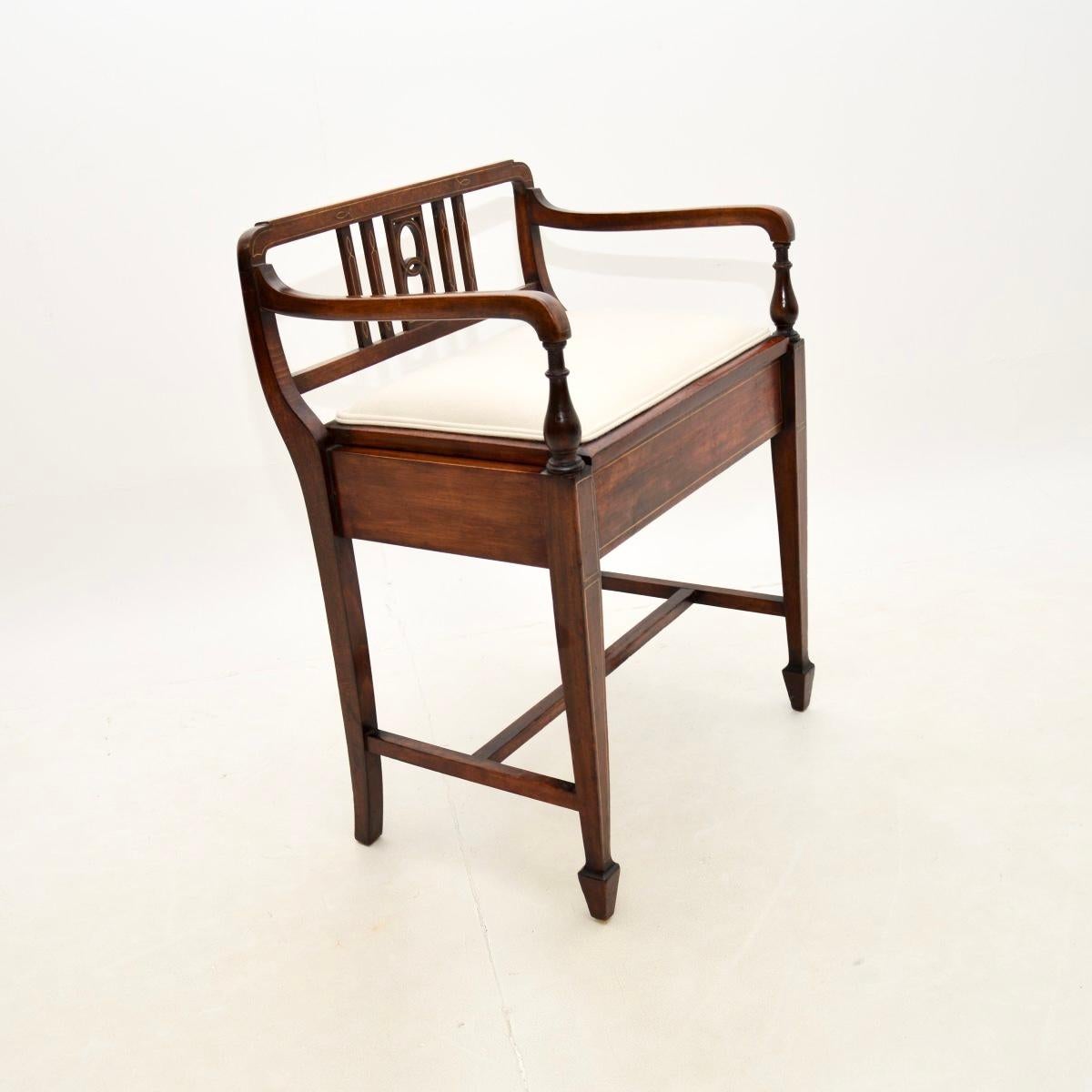 Early 20th Century Antique Edwardian Piano Stool