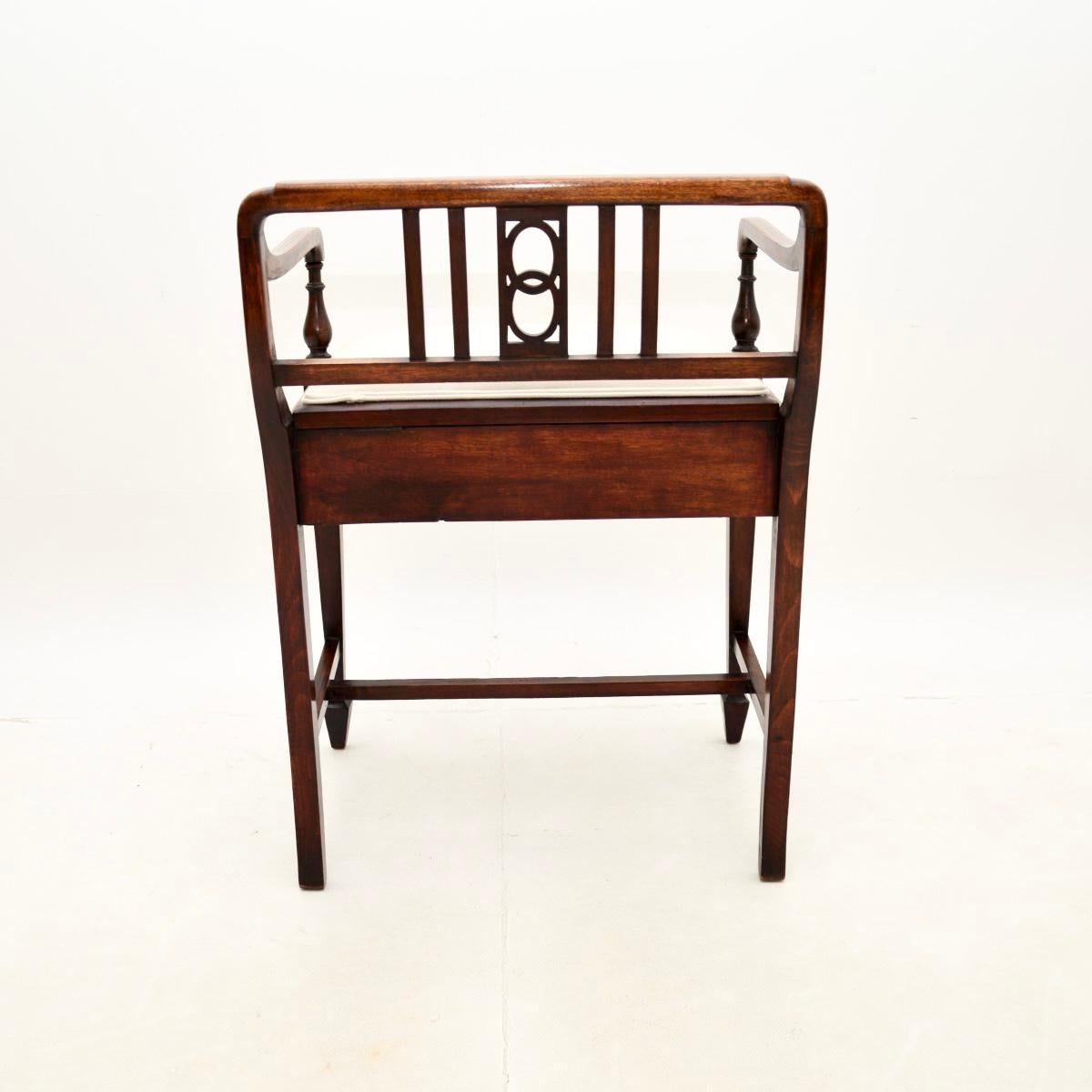 Antique Edwardian Piano Stool 2