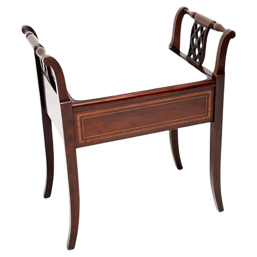 Antique Edwardian Piano Stool For Sale