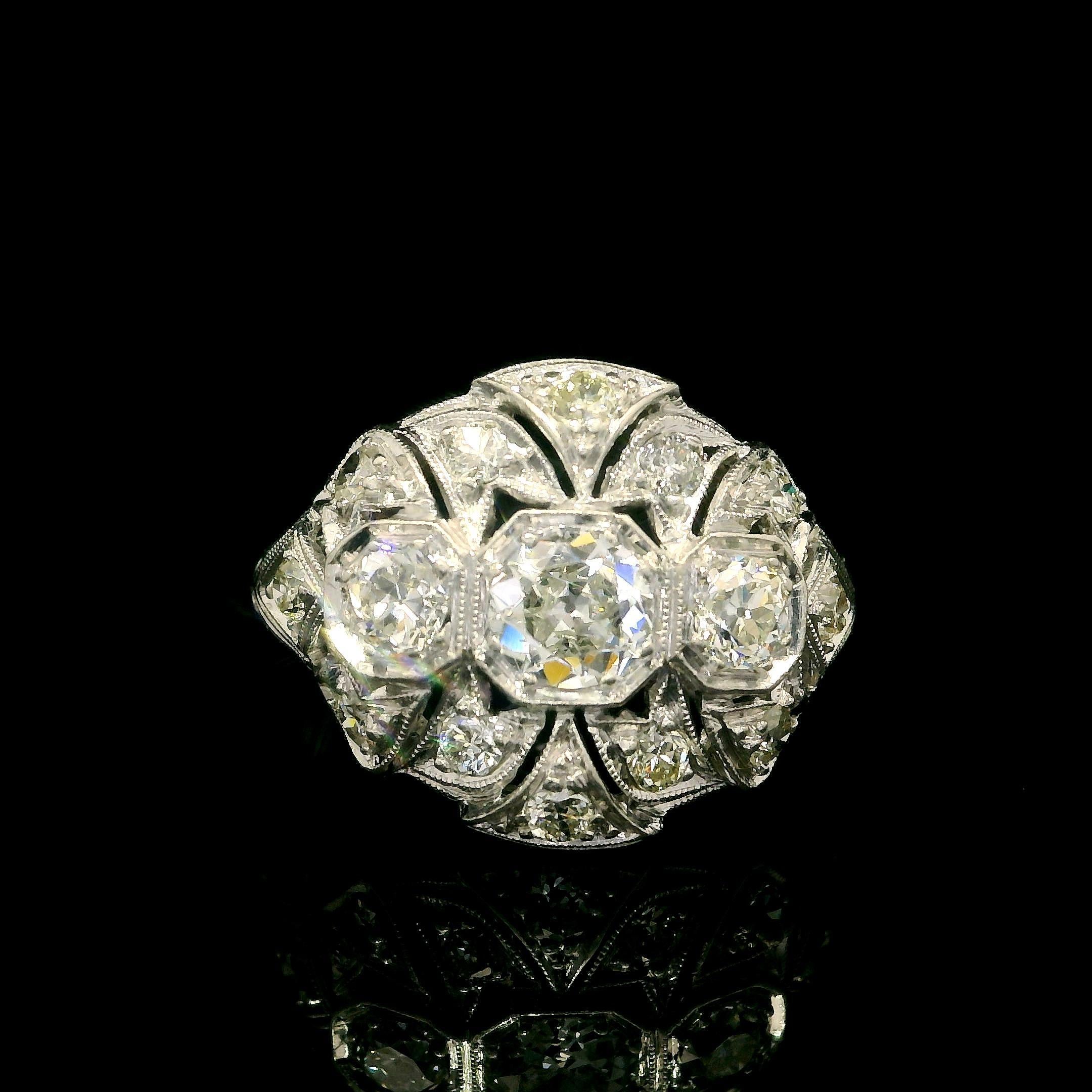 Bague édouardienne ancienne en platine 0,84 carat avec diamant taille simple, vieille Europe et ancienne en vente 7