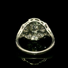 Antique Edwardian Platinum 0.84ctw Old European & Old Single Cut Diamond Ring