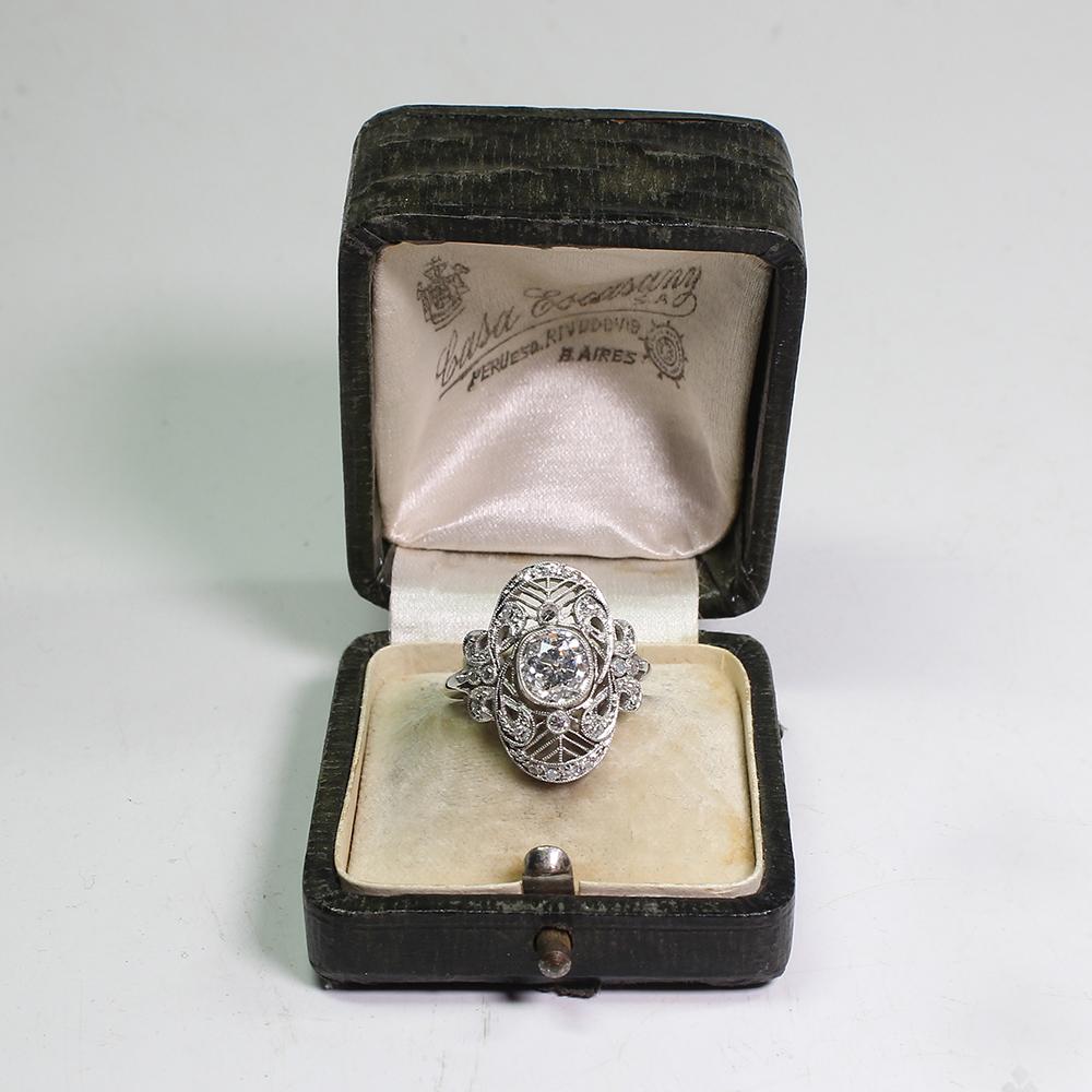 Antique Edwardian Platinum 1.57 Carat Diamond Ring 3