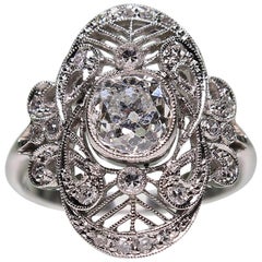 Antique Edwardian Platinum 1.57 Carat Diamond Ring