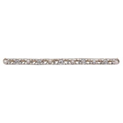 Antiguo broche eduardiano de platino y oro amarillo de 14 quilates con diamantes y perlas semilla