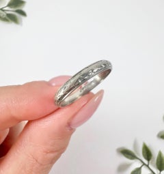 Antique Edwardian, Platinum Band Ring, Wedding Band, Anniversary Ring