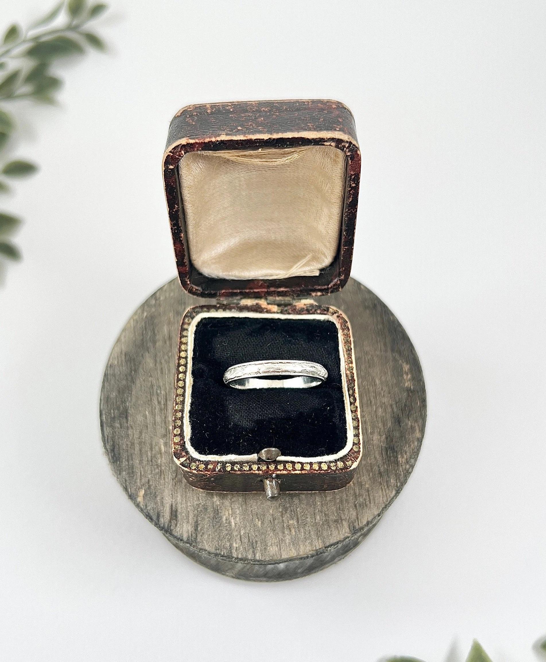 Antique Edwardian, Platinum Band Ring, Wedding Band, Anniversary Ring For Sale 1