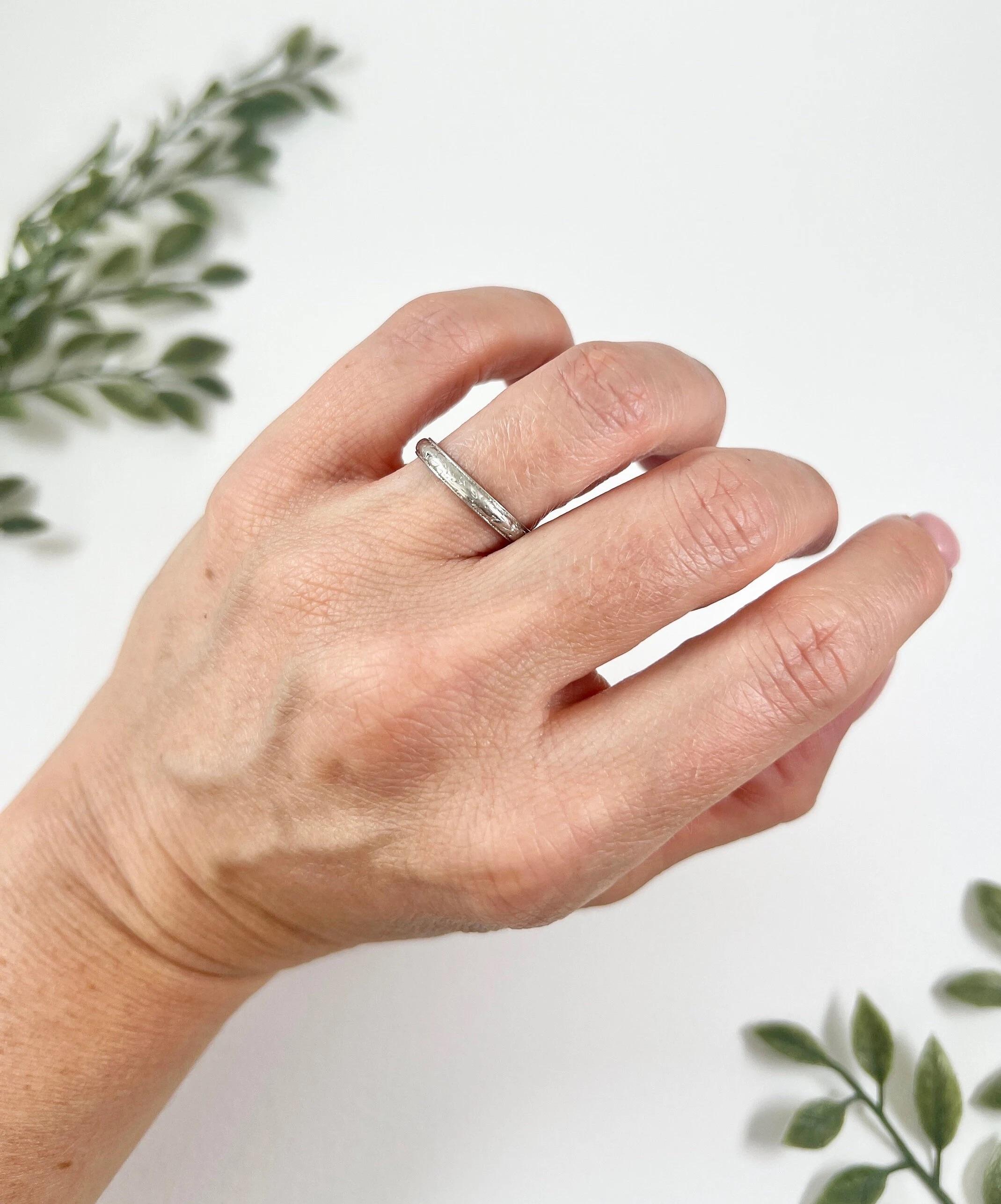 Antique Edwardian, Platinum Band Ring, Wedding Band, Anniversary Ring For Sale 2