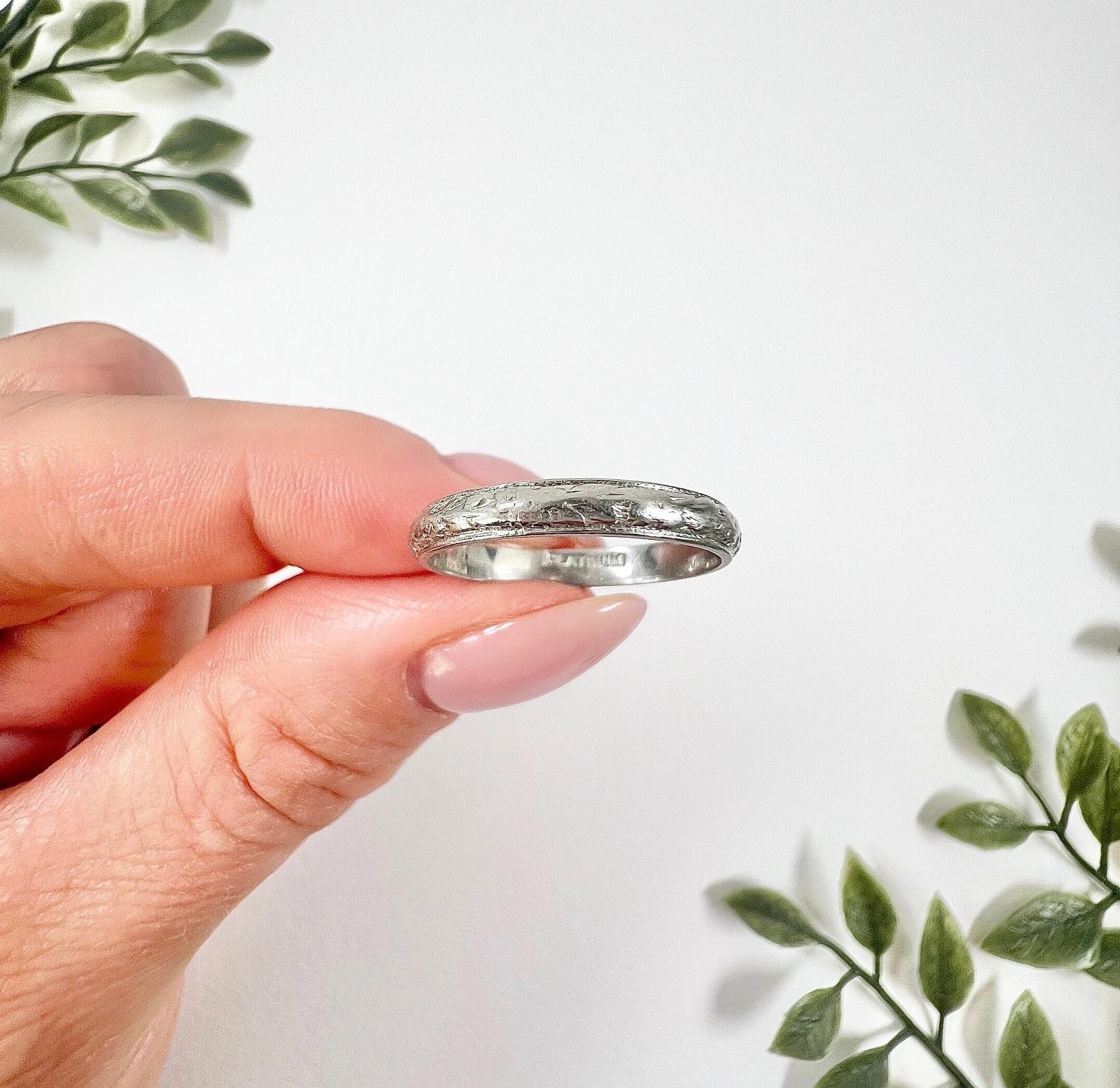 Antique Edwardian, Platinum Band Ring, Wedding Band, Anniversary Ring For Sale 4