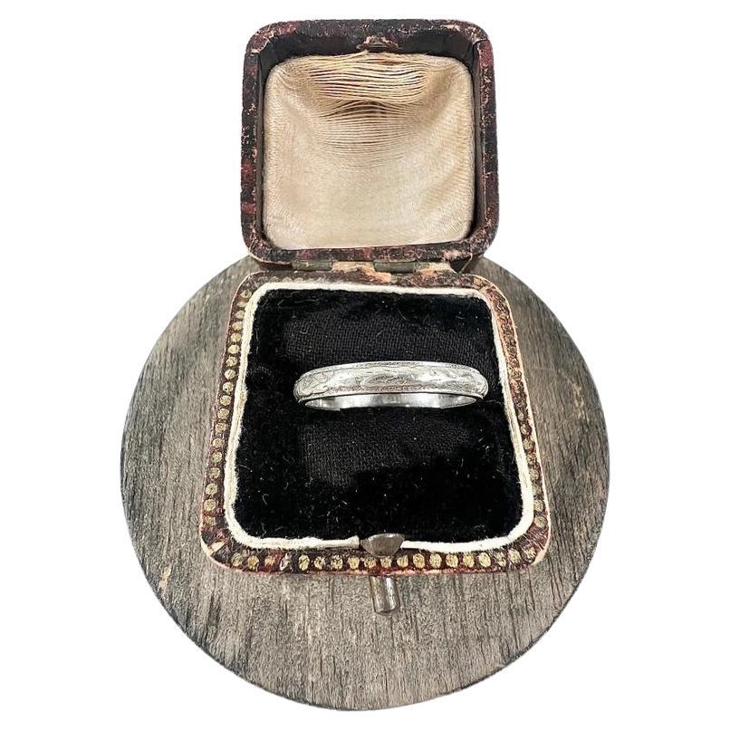 Antique Edwardian, Platinum Band Ring, Wedding Band, Anniversary Ring