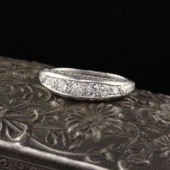 Antique Edwardian Platinum Diamond 7-Stone Half Eternity Band