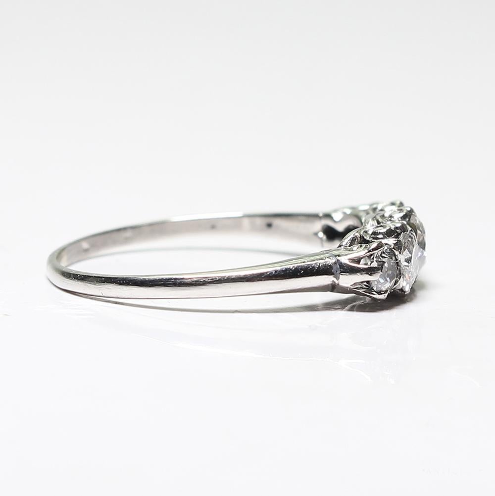 Old Mine Cut Antique Edwardian Platinum Diamond Ring