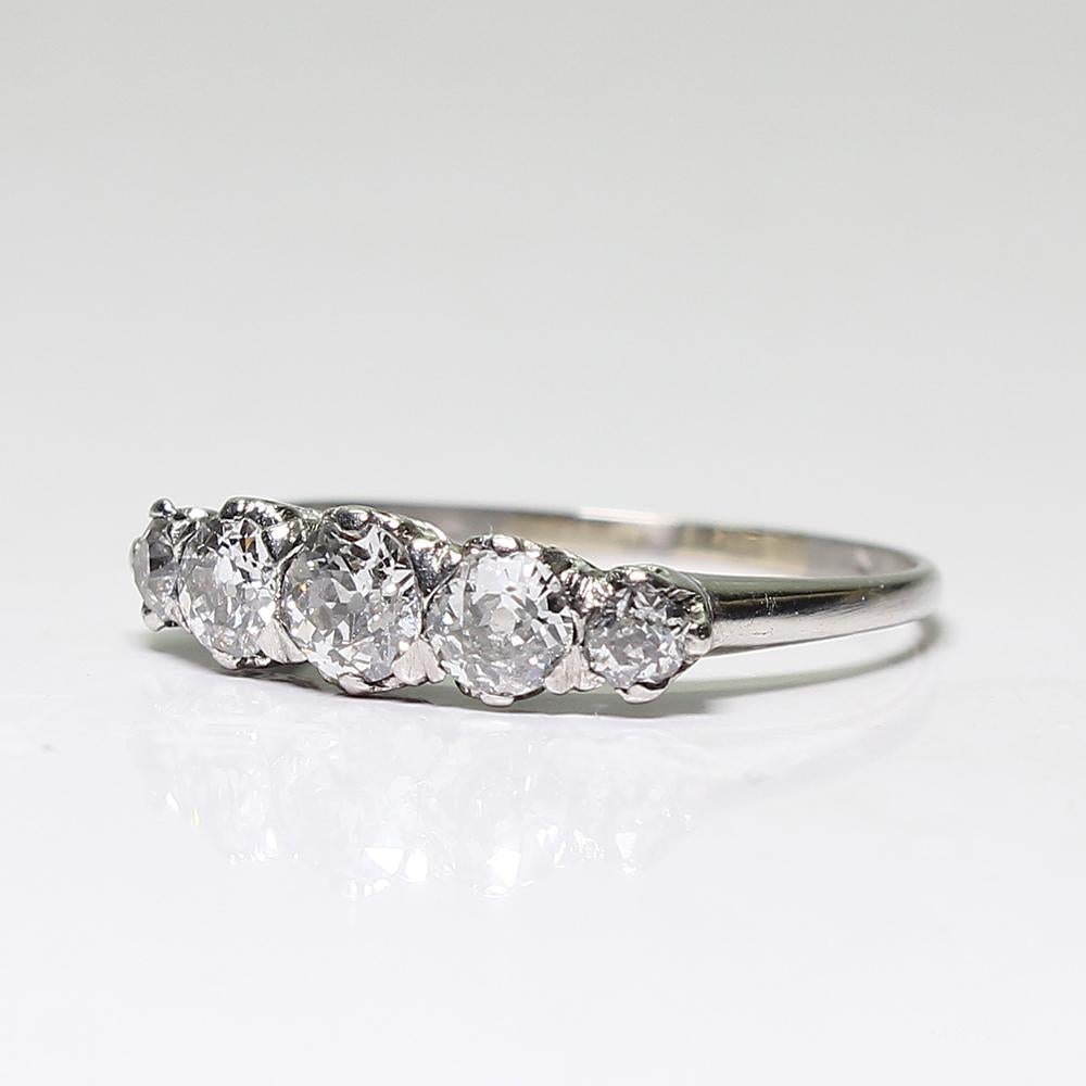 Women's or Men's Antique Edwardian Platinum Diamond Ring