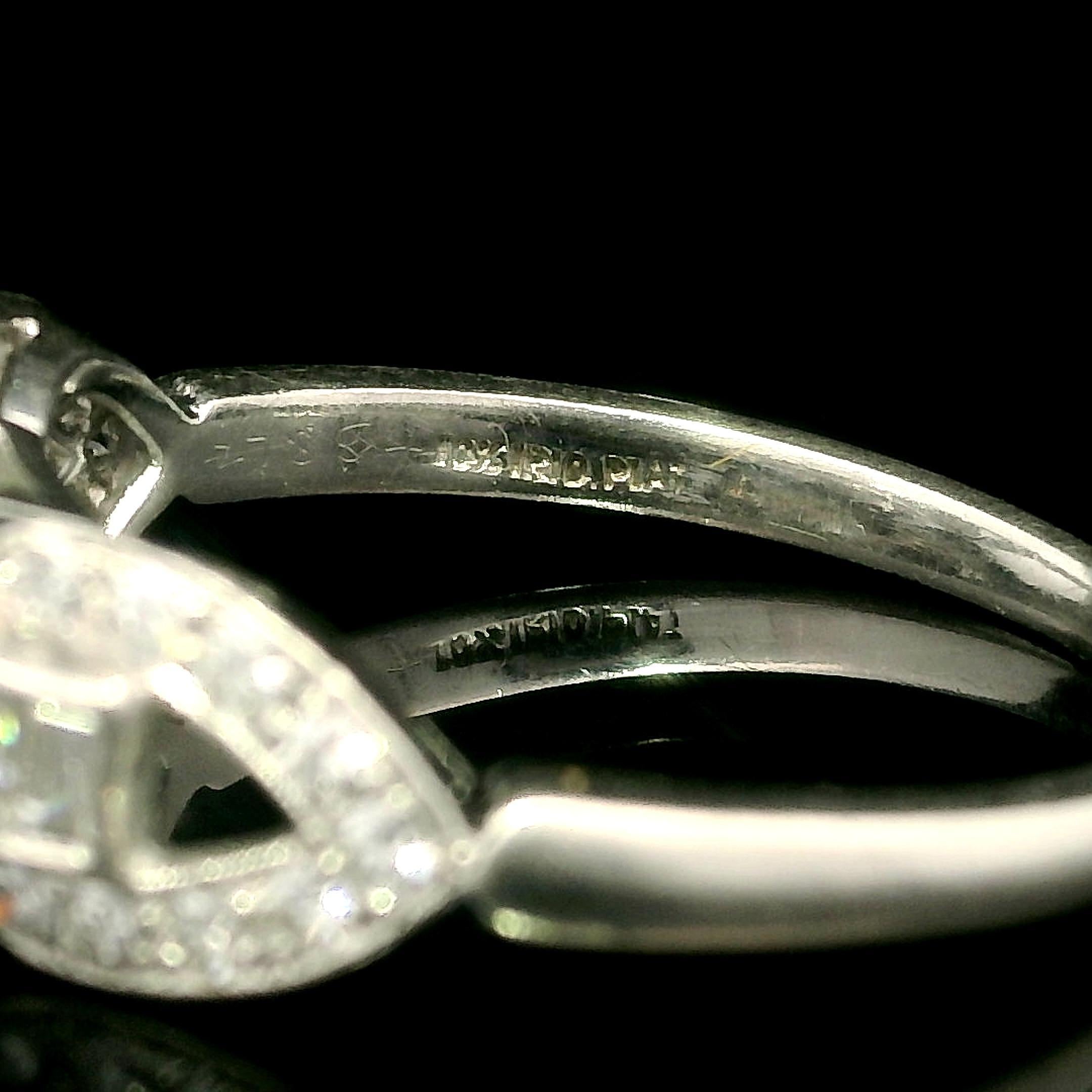 Taille vieille Europe Bague de fiançailles ancienne de style édouardien en platine GIA 2.09ctw Old Diamond Buckle Sides en vente