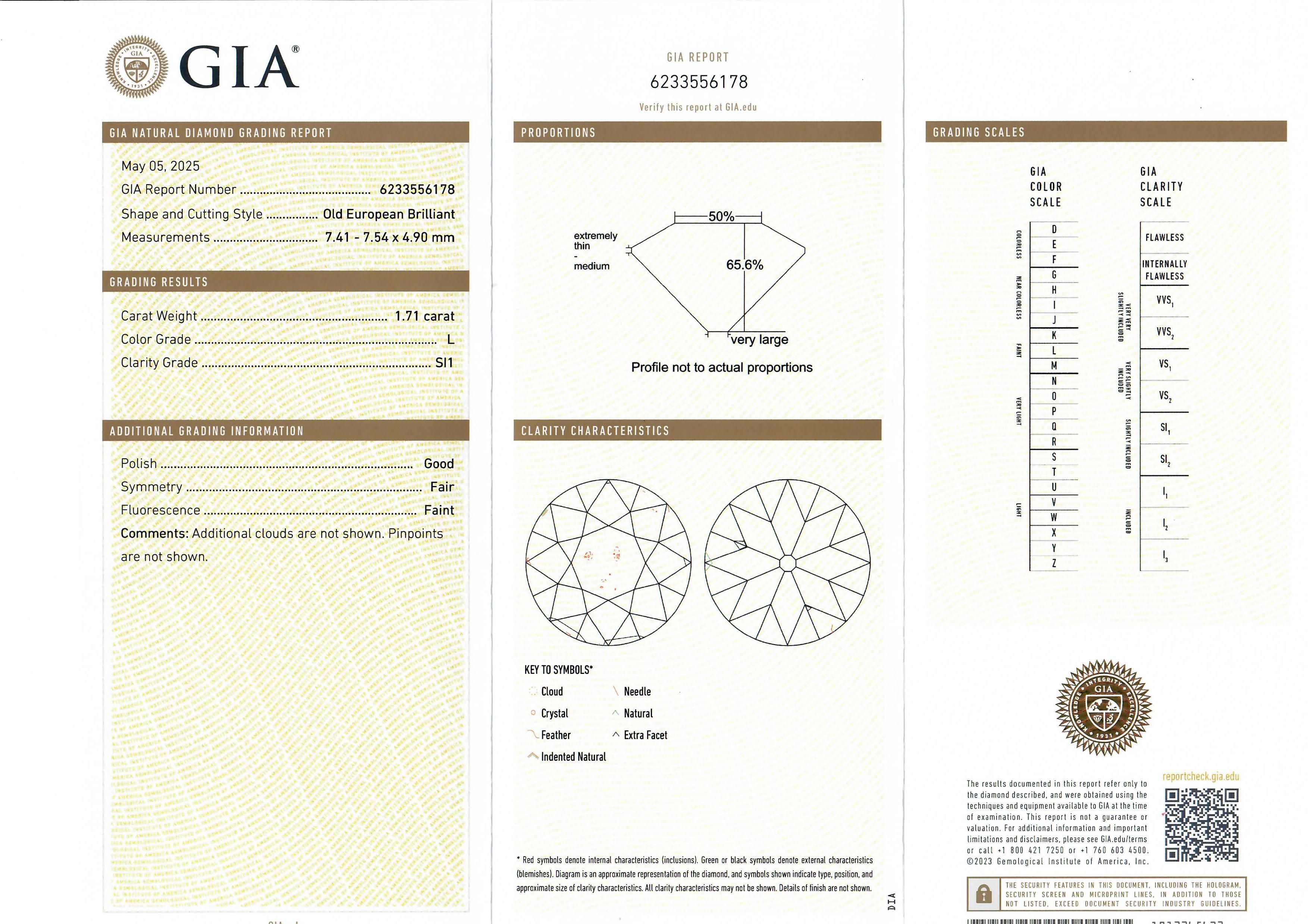 Bague de fiançailles ancienne de style édouardien en platine GIA 2.09ctw Old Diamond Buckle Sides Pour femmes en vente