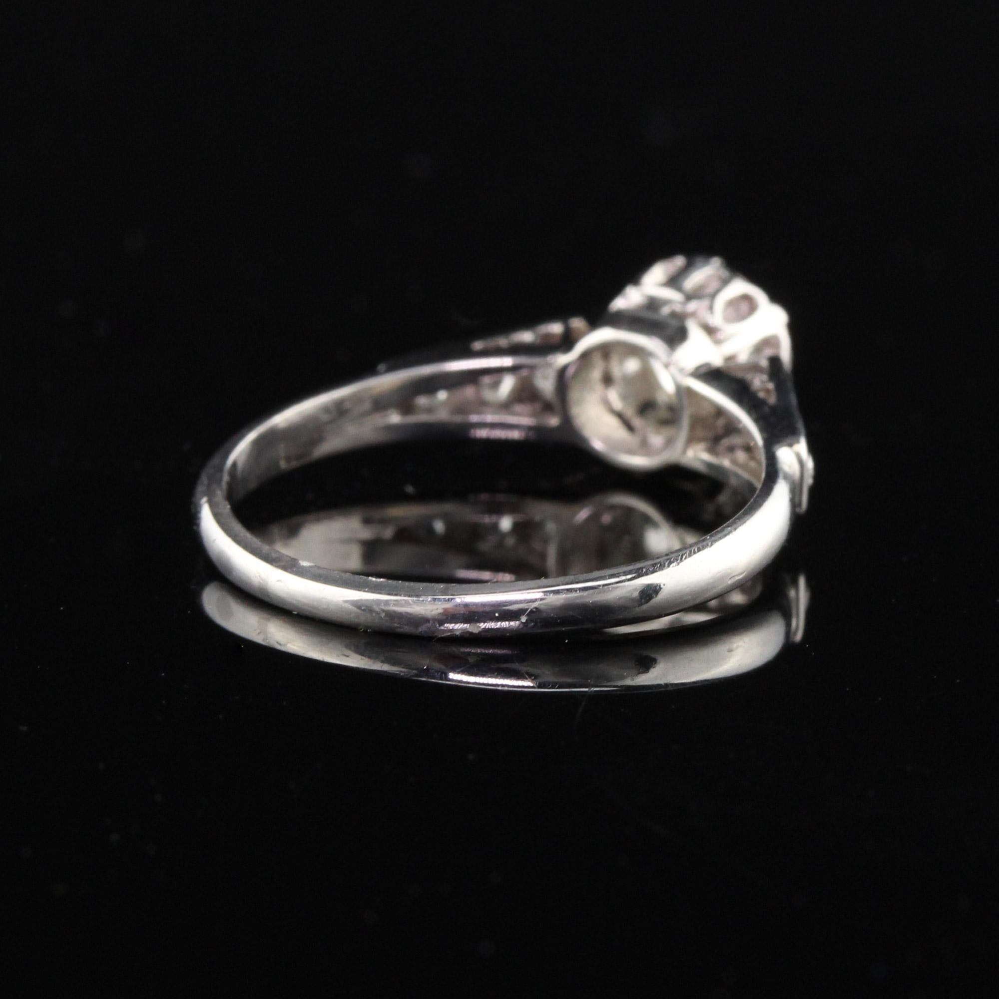 Antique Edwardian Platinum Old European Cut Diamond Engagement Ring 1