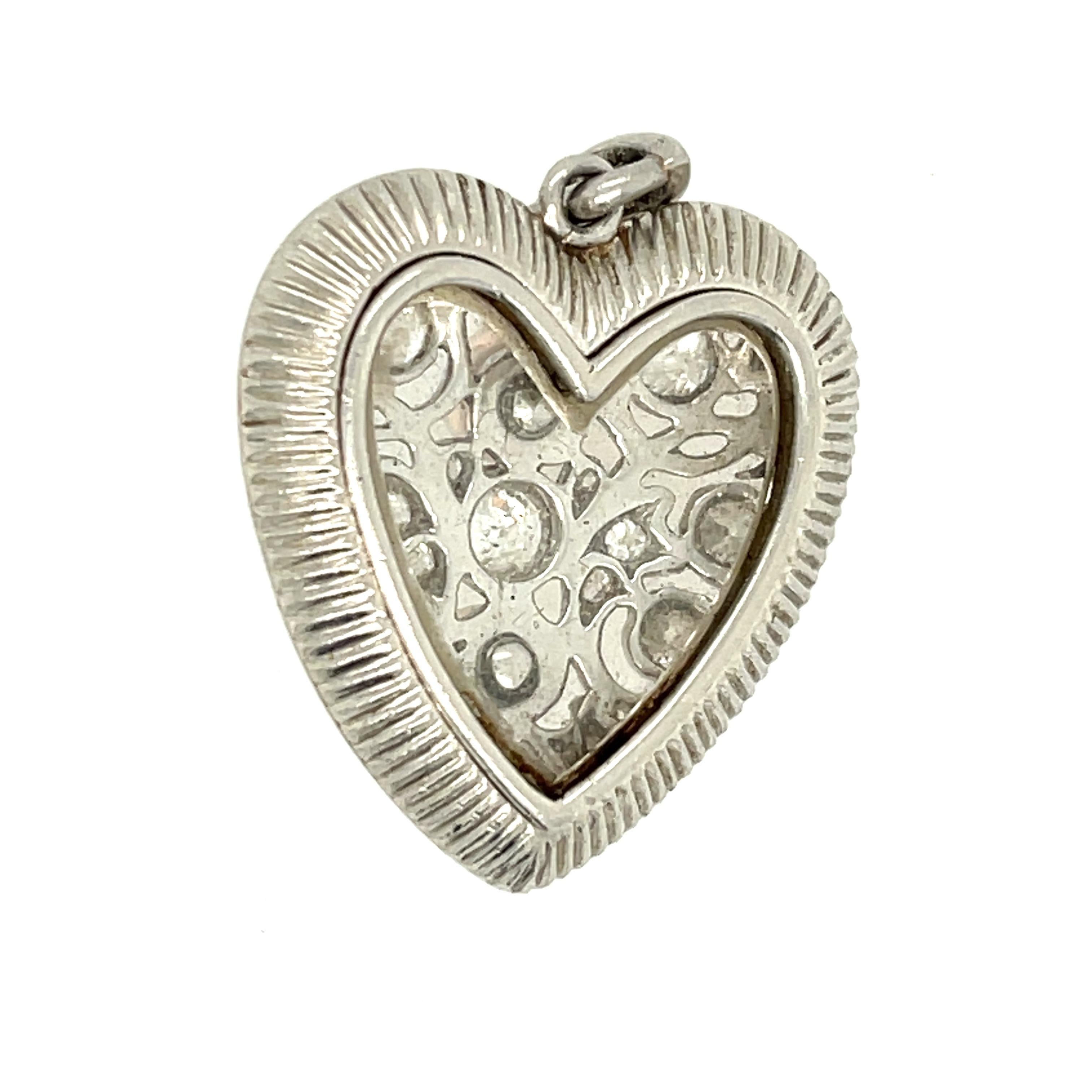 antique diamond heart pendant