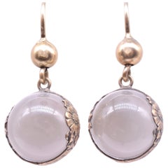 Antique Edwardian Pools of Light Silver Gilt Rock Crystal Boucles d'oreilles