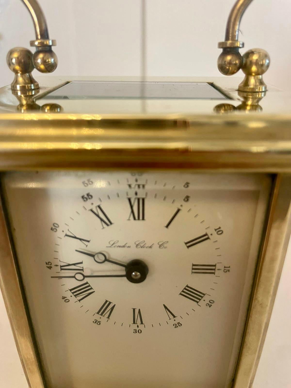 20th Century Antique Edwardian Quality Brass Carriage Clock  For Sale