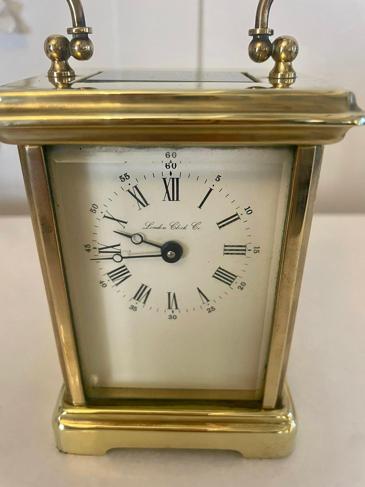 Antique Edwardian Quality Brass Carriage Clock  For Sale 2