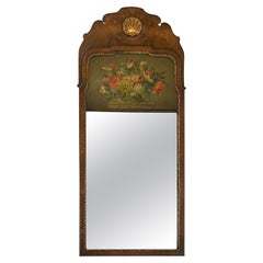 Antique Edwardian Quality Burr Walnut and Gilded Carved Wall Mirror