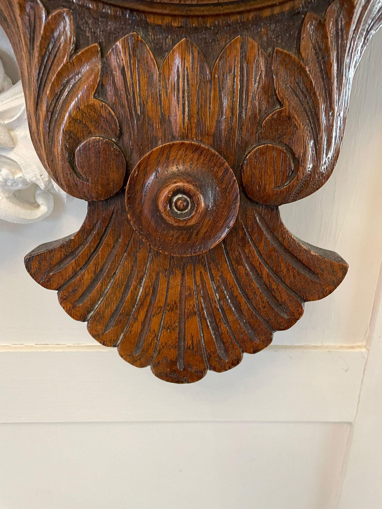 Antique Edwardian Quality Carved Oak Aneroid Banjo Barometer For Sale 5