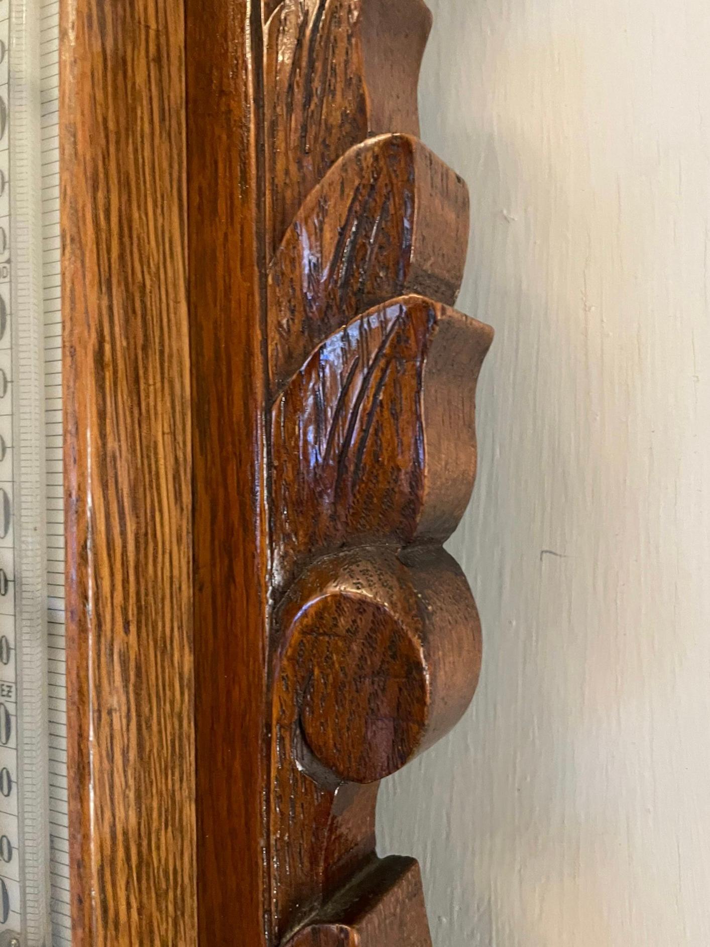 Antique Edwardian Quality Carved Oak Aneroid Banjo Barometer For Sale 3