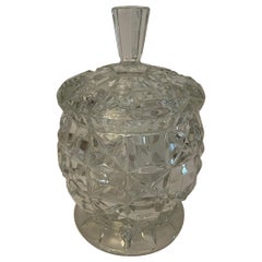 Antique Edwardian Quality Cut Glass Biscuit Barrel