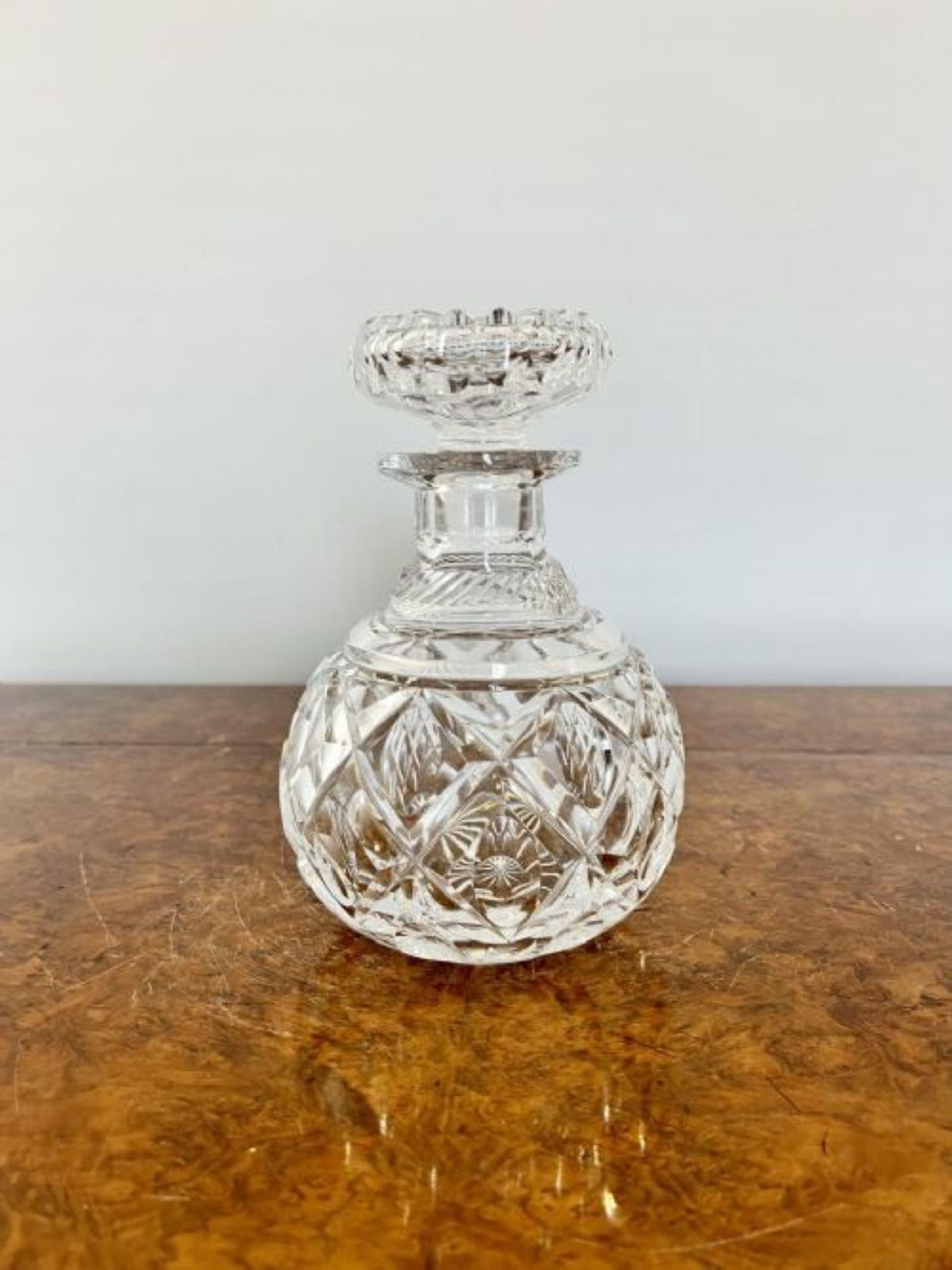 20th Century Antique Edwardian quality cut glass decanter  For Sale