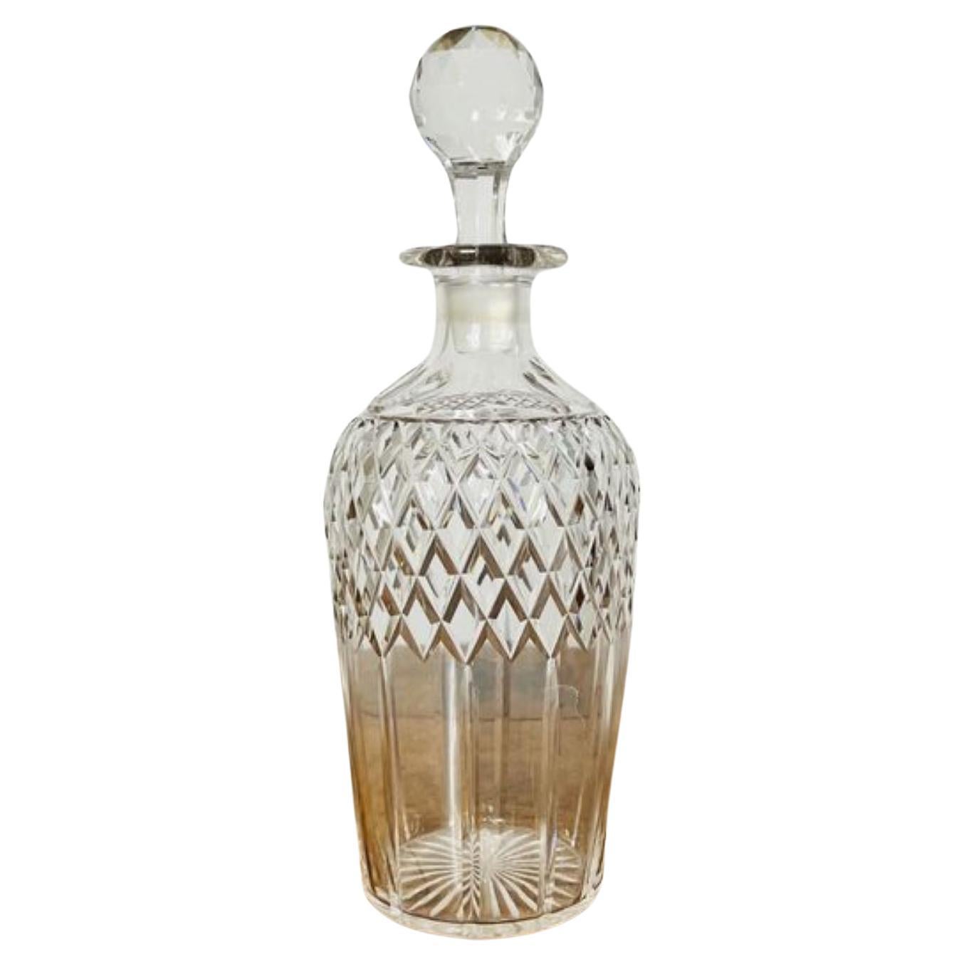 Antique Edwardian quality cut glass decanter 