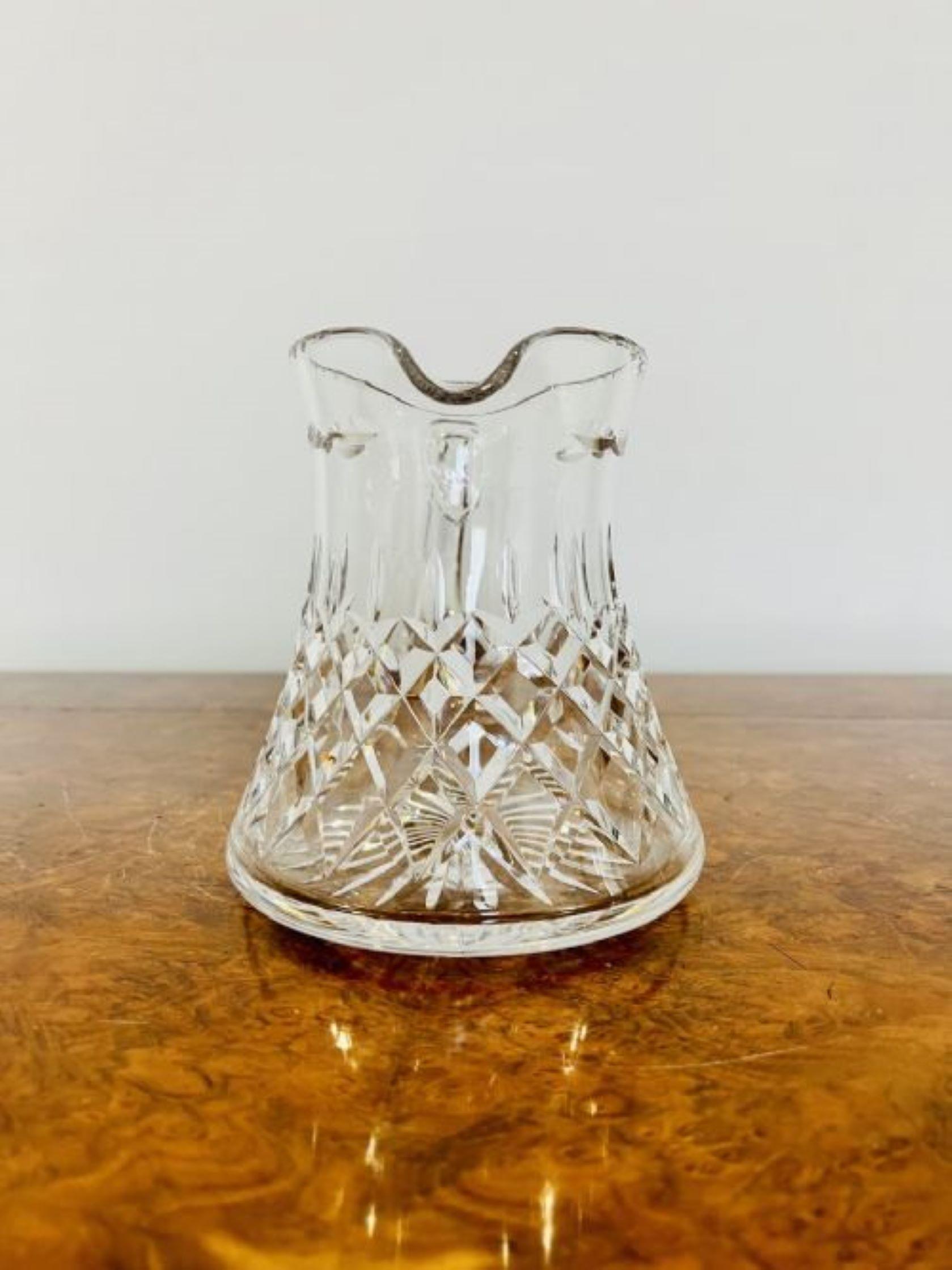 Pichet à eau en verre taillé de qualité Edwardienne antique  Bon état - En vente à Ipswich, GB