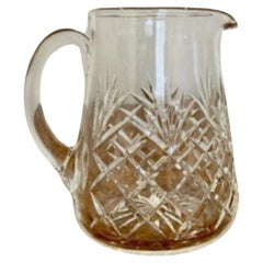 Antique Edwardian quality cut glass water jug