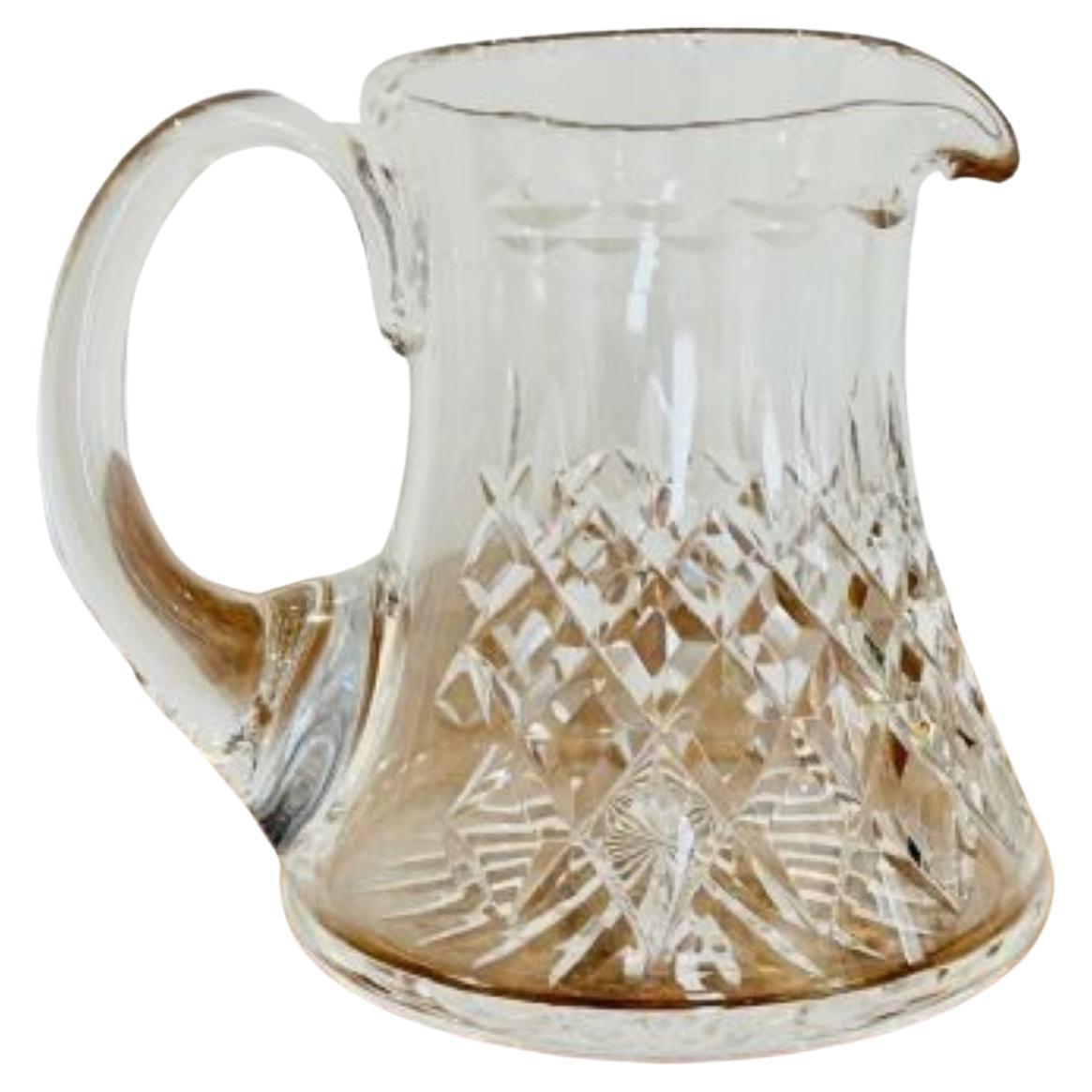 Pichet à eau en verre taillé de qualité Edwardienne antique  en vente