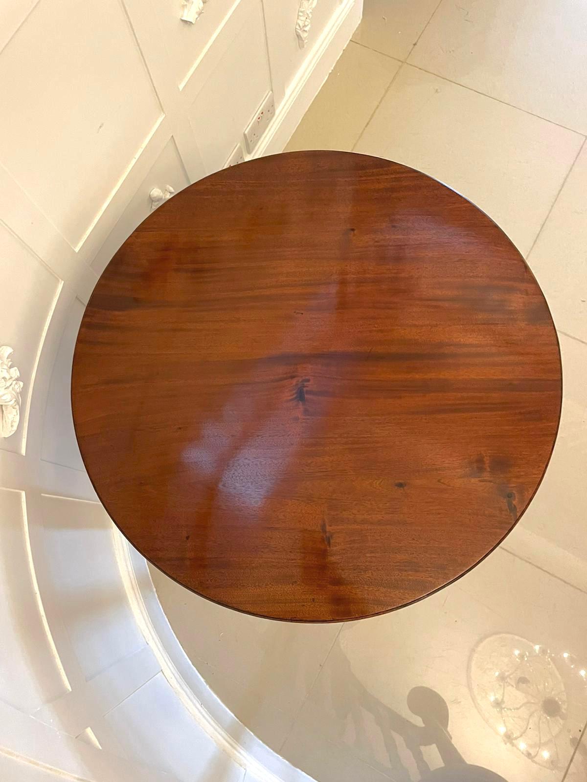 English Antique Edwardian Quality Figured Mahogany Circular Centre Table For Sale