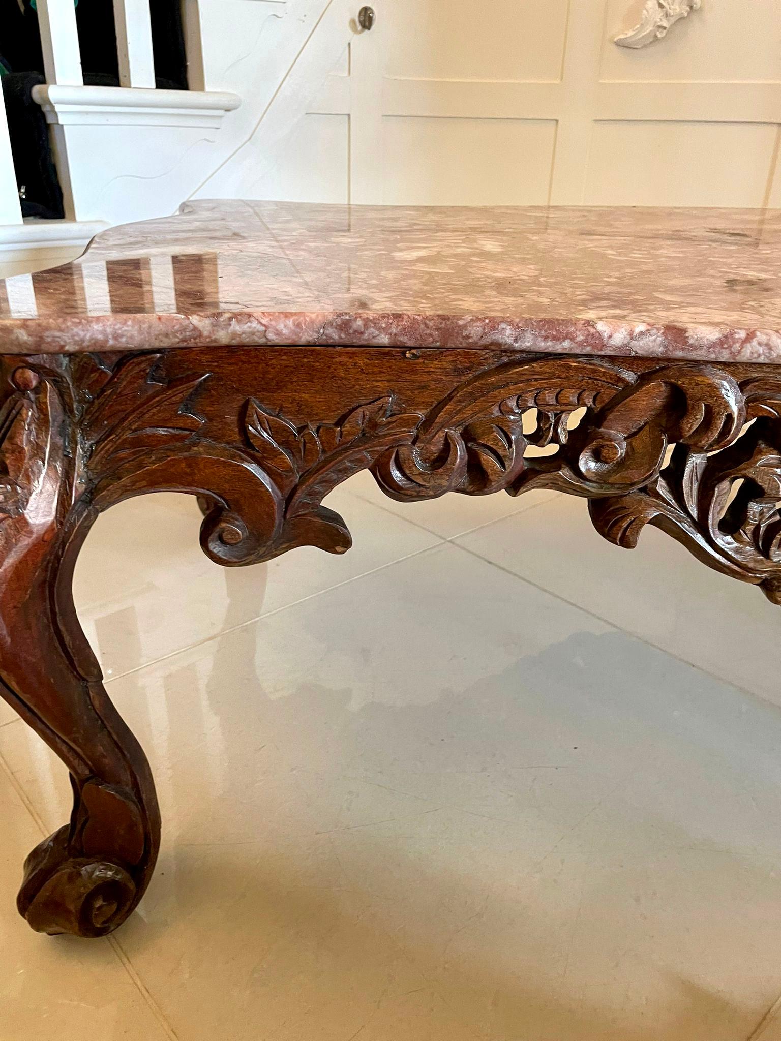 Antique Edwardian Quality French Carved Walnut Coffee Table 4